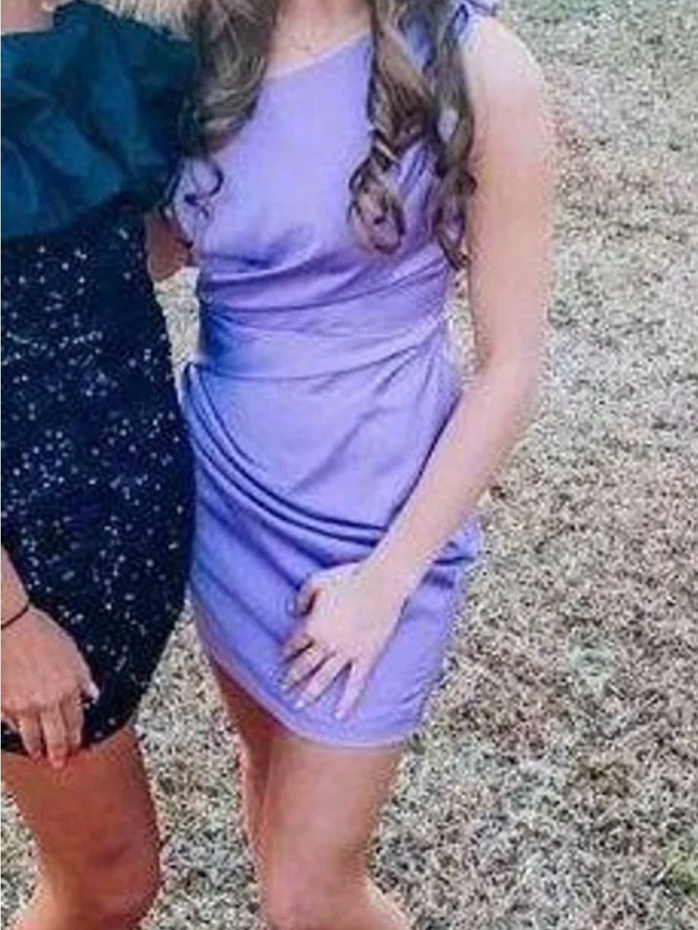 DO+BE Lilac One-Shoulder Ruched Mini Dress